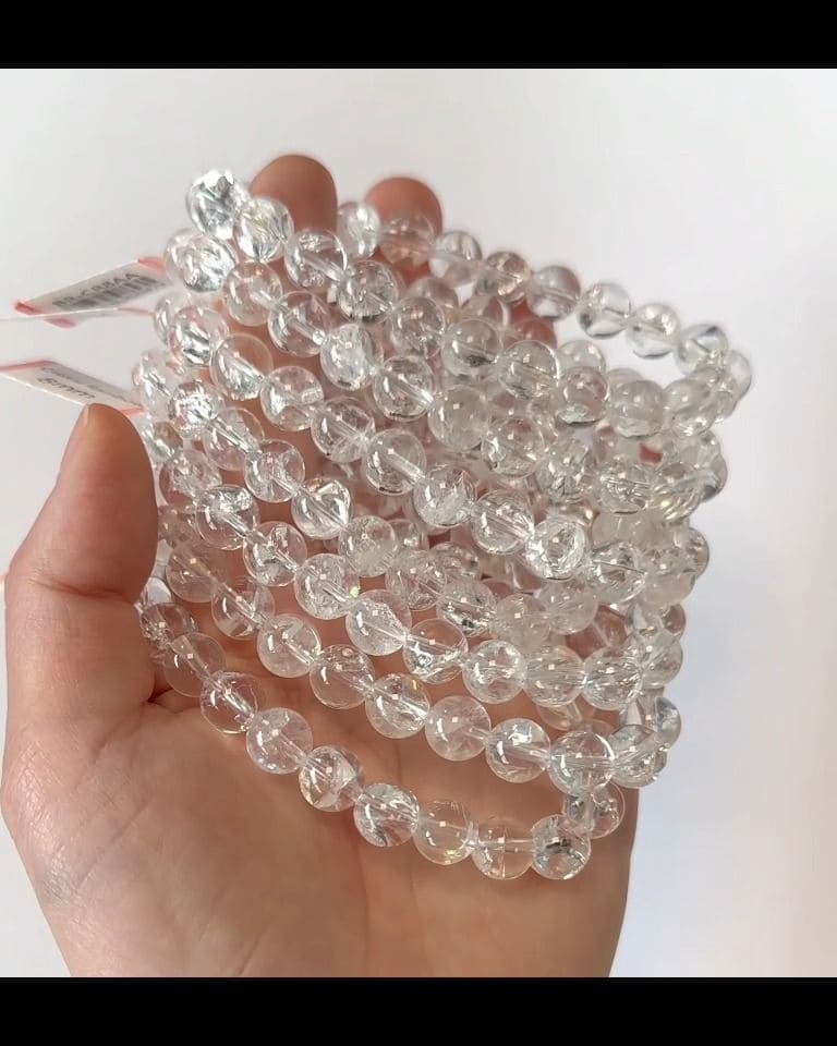 Rainbow Rock Crystal Bracelet AA beads 7.5-8.5mm