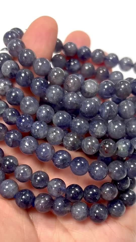 Bracelet Cordierite Lolite AAA beads 6.5-7.5mm