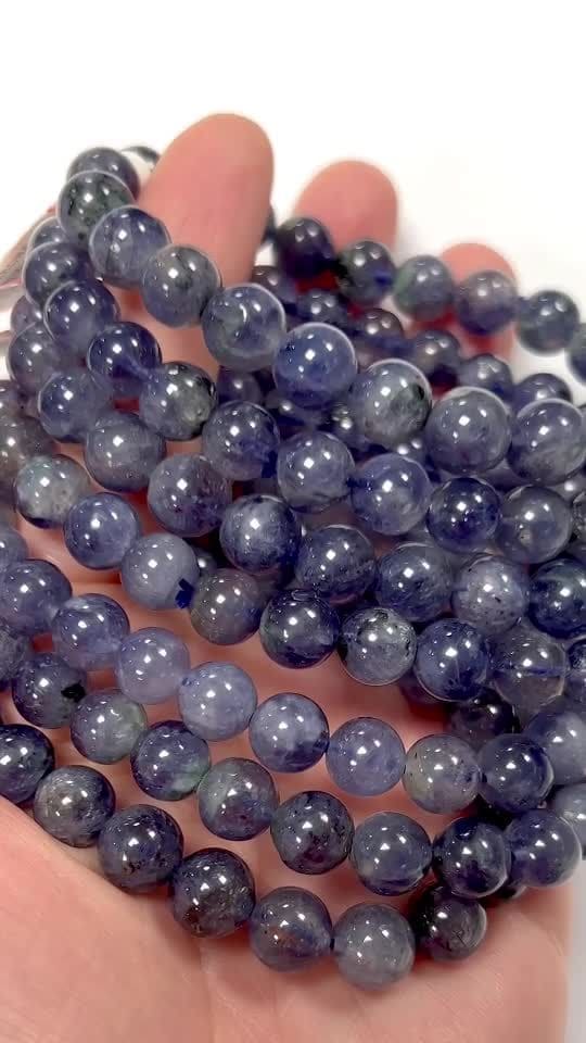 Bracelet Cordierite Lolite AAA beads 7.5-8.5mm