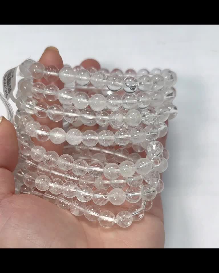 Rock crystal 8mm pearls bracelet