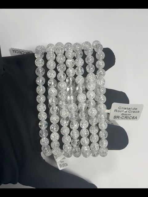 Rock Crystal Crack A Bracelet 6mm Beads