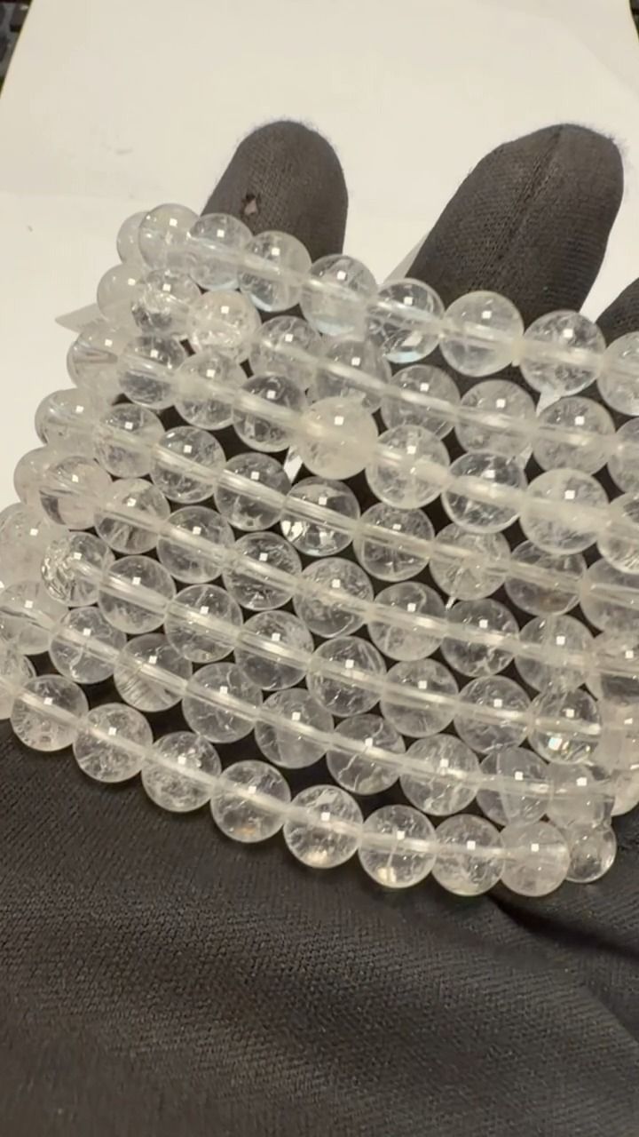 Crackled Clear Quartz AB Bracelet 8mm beads