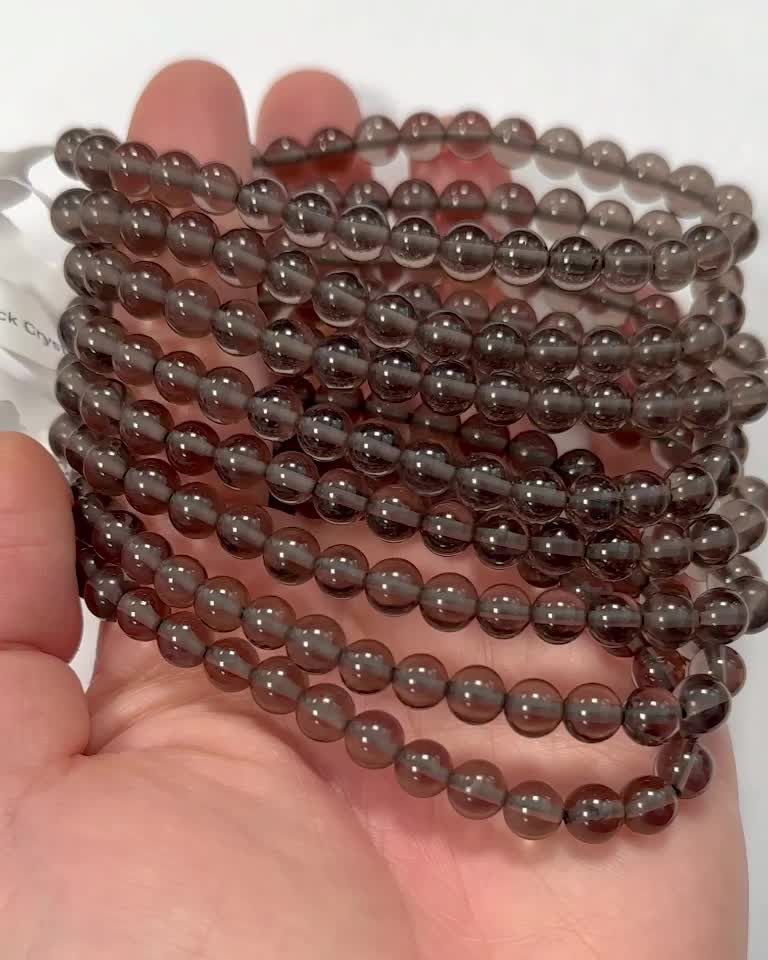 Rock cristal smoked A 6mm pearls bracelet
