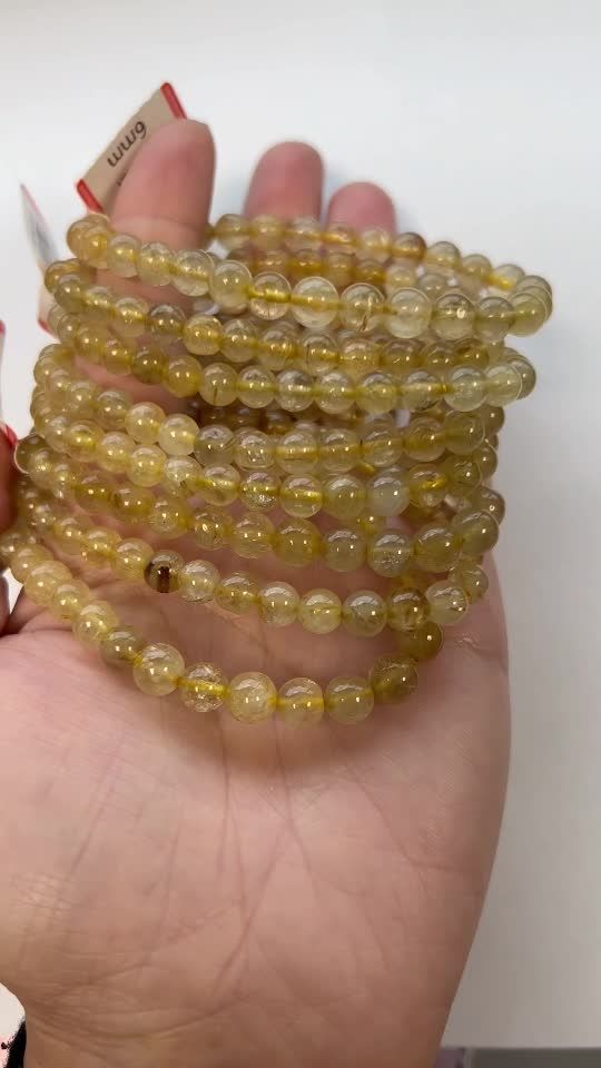 Rutile Rock Crystal Bracelet A+ beads 6-7mm