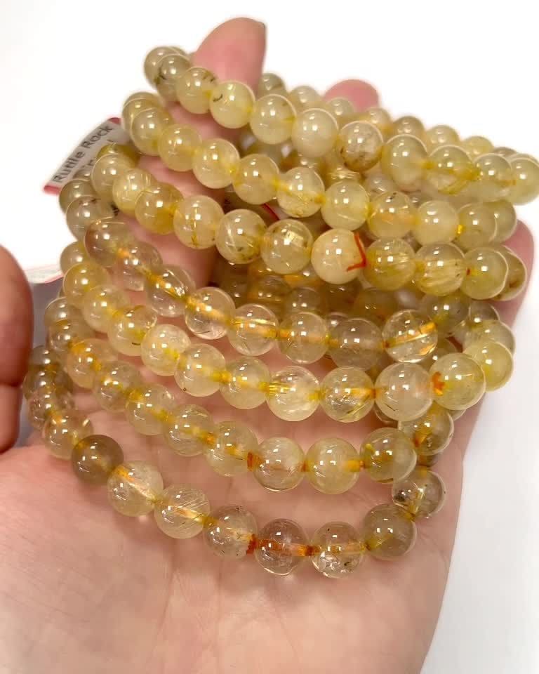 Rutile Rock Crystal Bracelet A+ beads 7-8mm