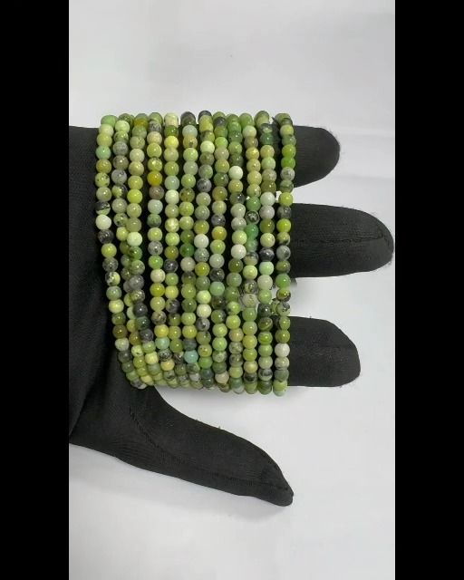 Lemon Chrysoprase bracelet 4mm beads