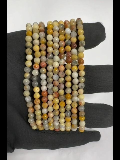 Bracelet Agate Crazy Lace beads 4mm