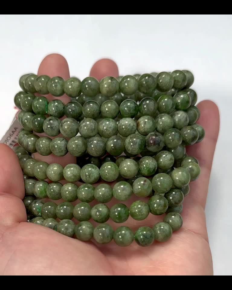 Bracelet Diopside Green AA pearls 7-8mm