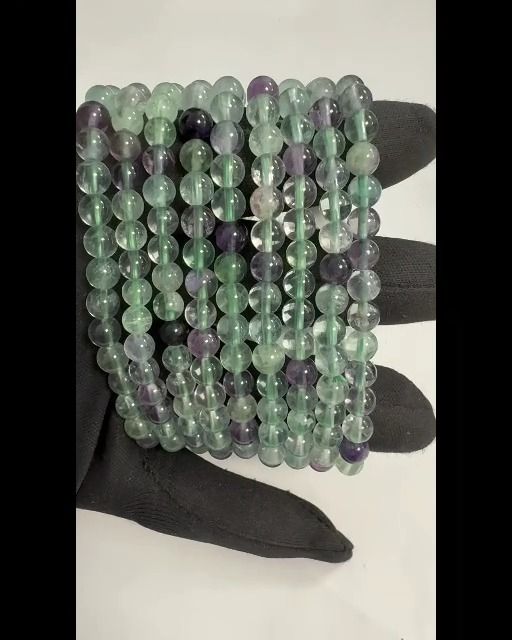 Multicolored Fluorite bracelet beads 6-7mm