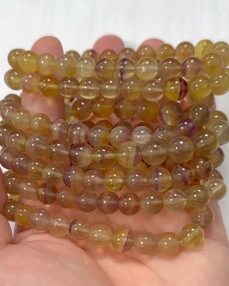 Bracelet Fluorine Yellow Violet A+ pearls 7.5-8.5mm