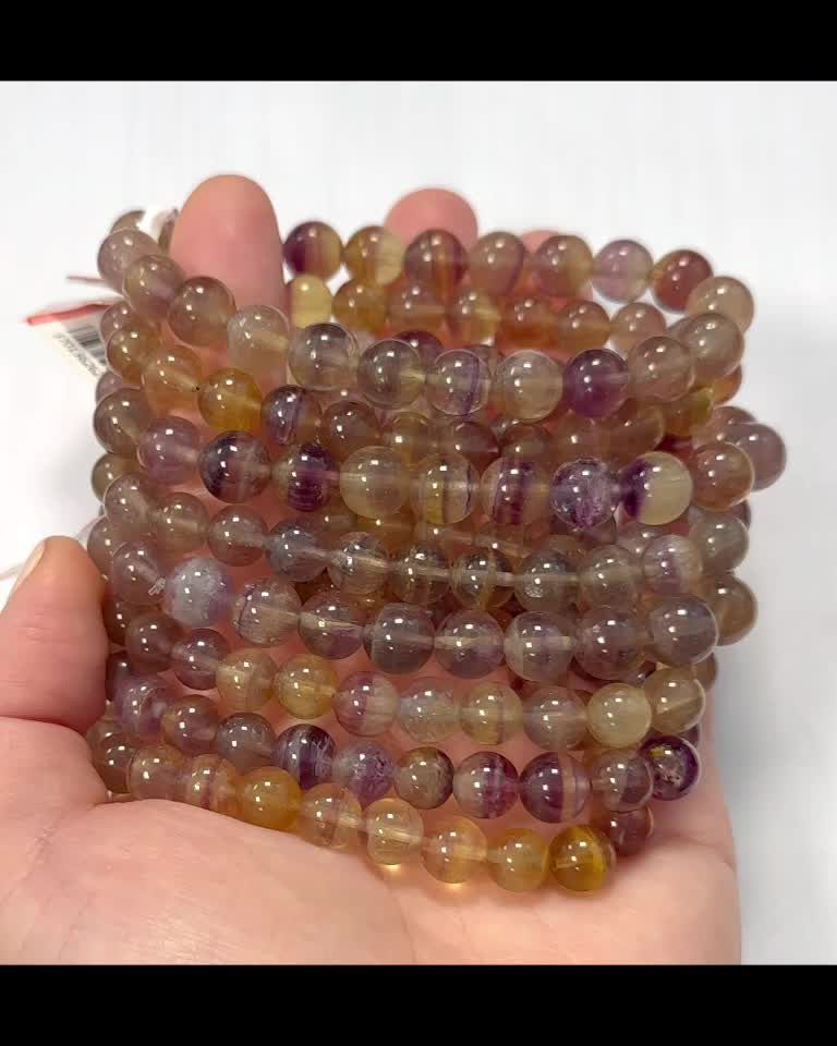 Bracelet Fluorine Yellow Violet AA pearls 7.5-8.5mm