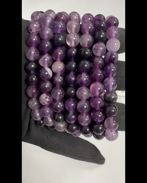 Violet Fluorite bracelet beads 8mm