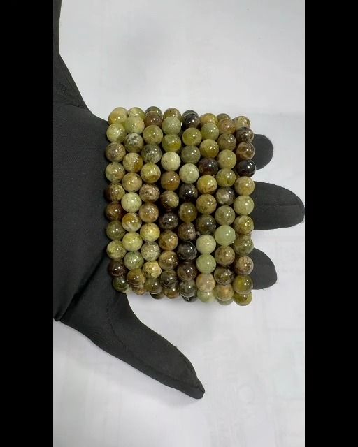 Grossular Green Garnet Bracelet A Beads 8mm