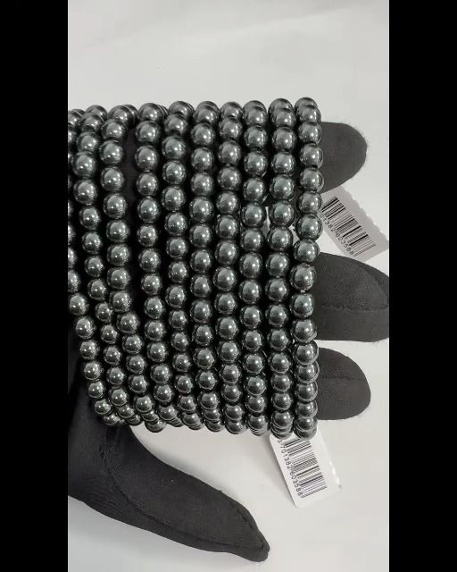 Hematite 6mm pearls bracelet