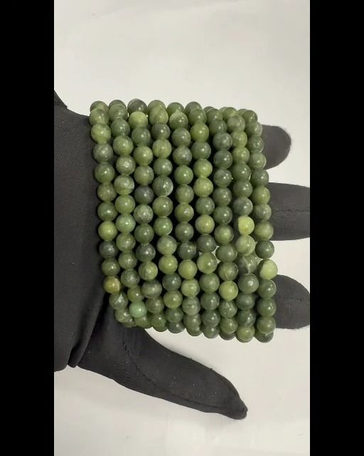 Jade Nephrite A 6mm pearls bracelet