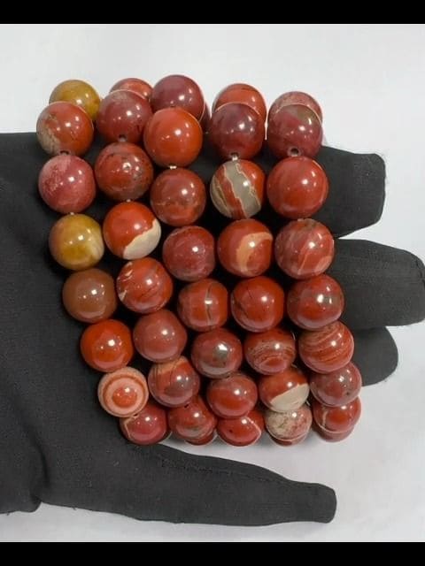 12mm pearls Red Jasper bracelet