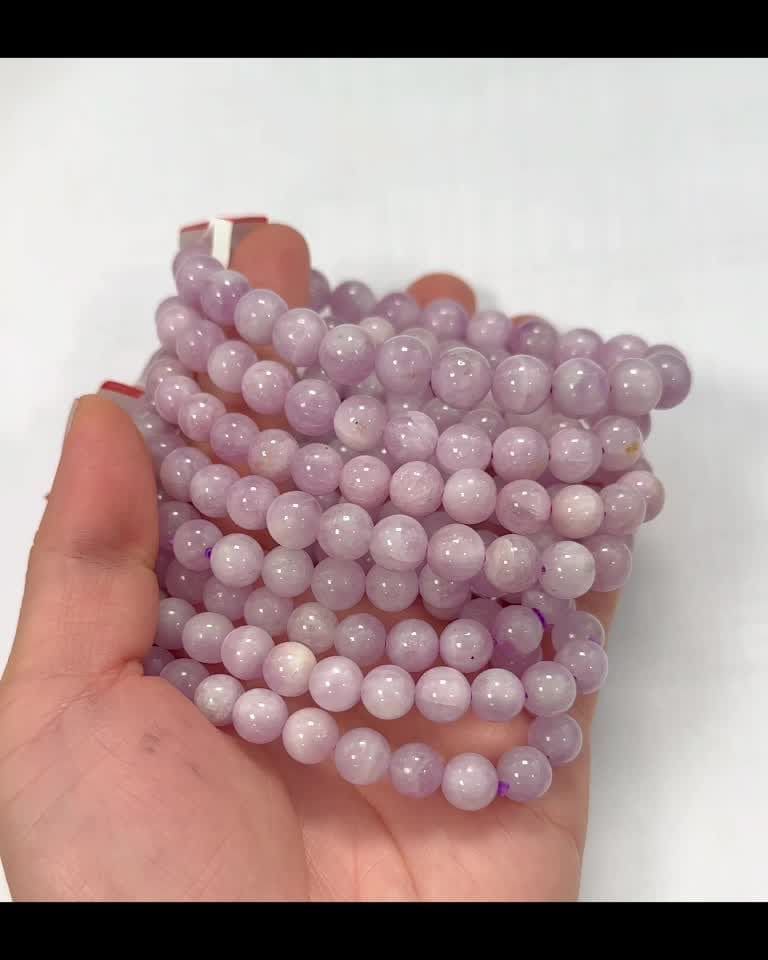 Kunzite bracelet AA beads 7.5-8.5mm