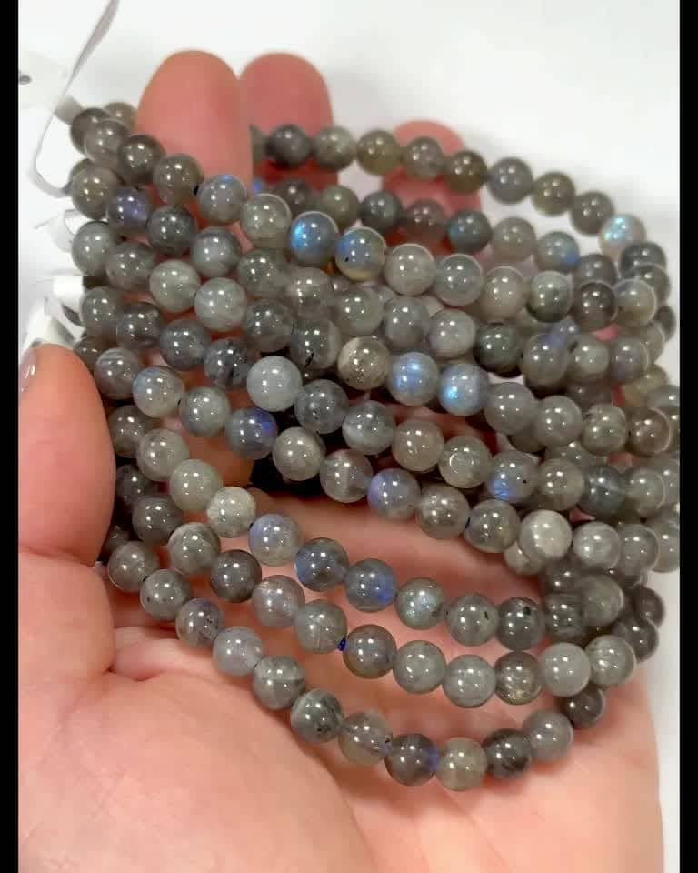 AAA grade Labradorite 6mm pearls bracelet