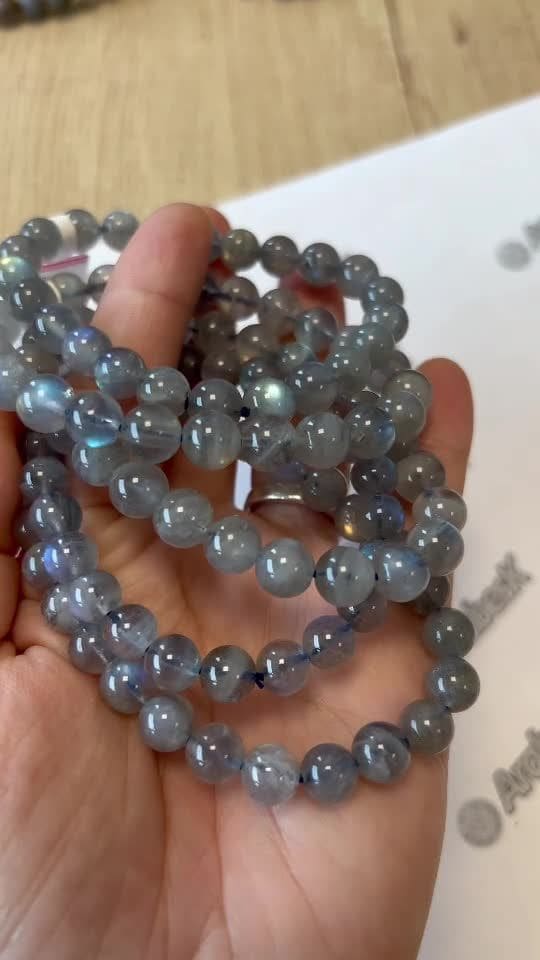 AA grade Norway Labradorite 8-9mm pearls bracelet