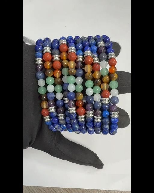 Lapis Lazuli 7 Chakras Bracelet With 6mm beads