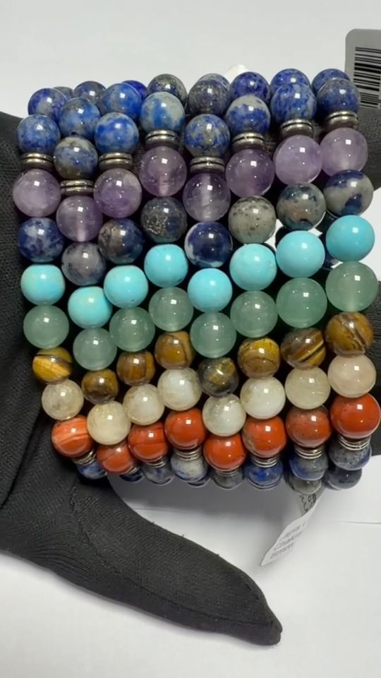 Lapis Lazuli 7 Chakras AB Bead Bracelet 8mm