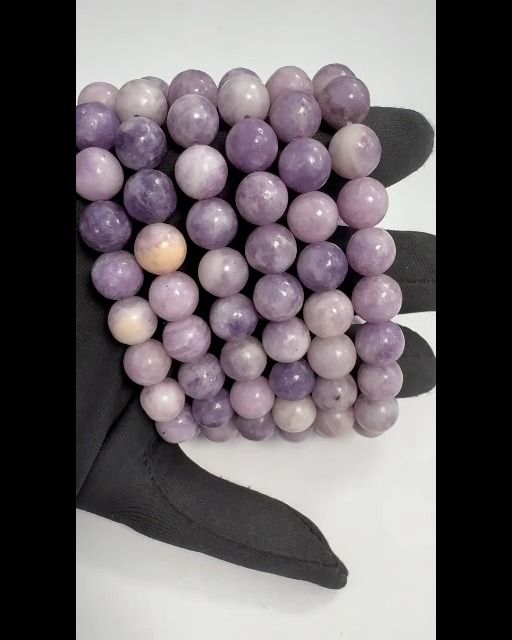 Lepidolite A 10mm pearls bracelet