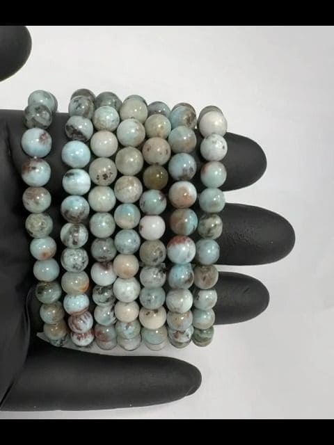 Larimar 7-8mm pearls bracelet