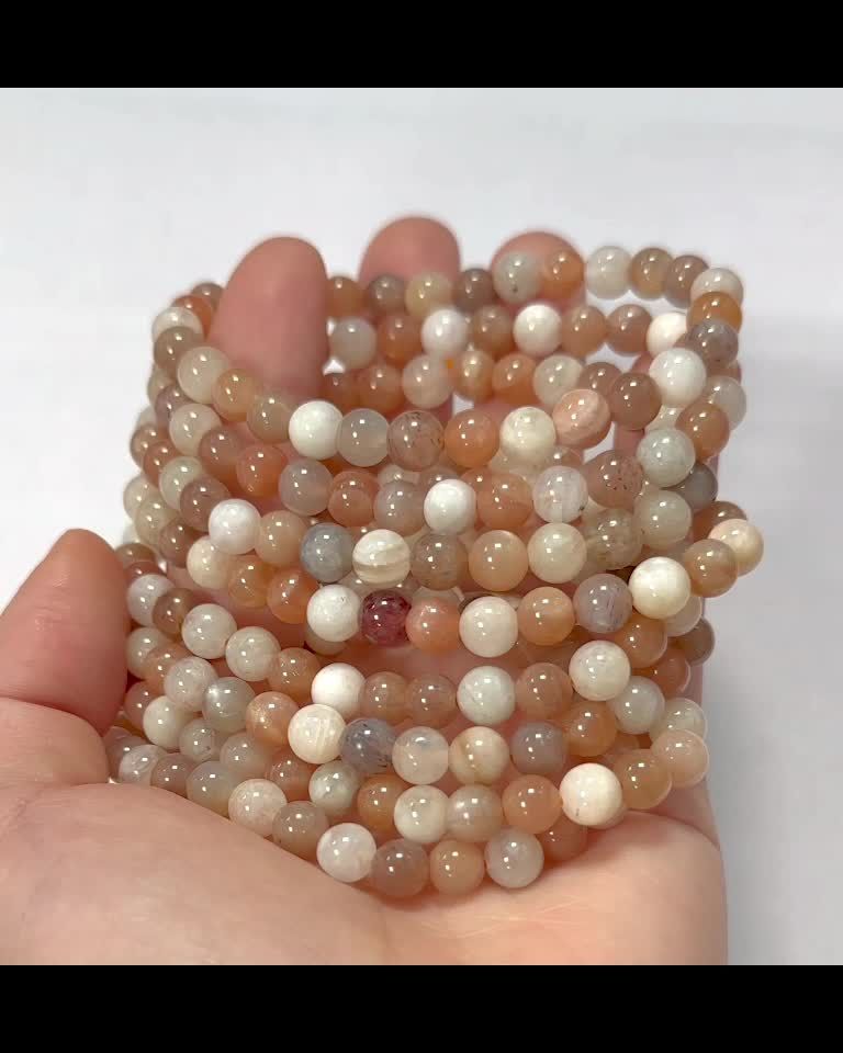 Multicolored Moonstone Bracelet A beads 6mm