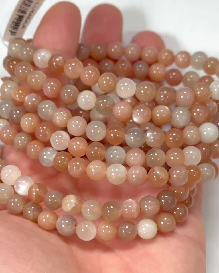 Multicolored Moonstone Bracelet AA beads 6mm