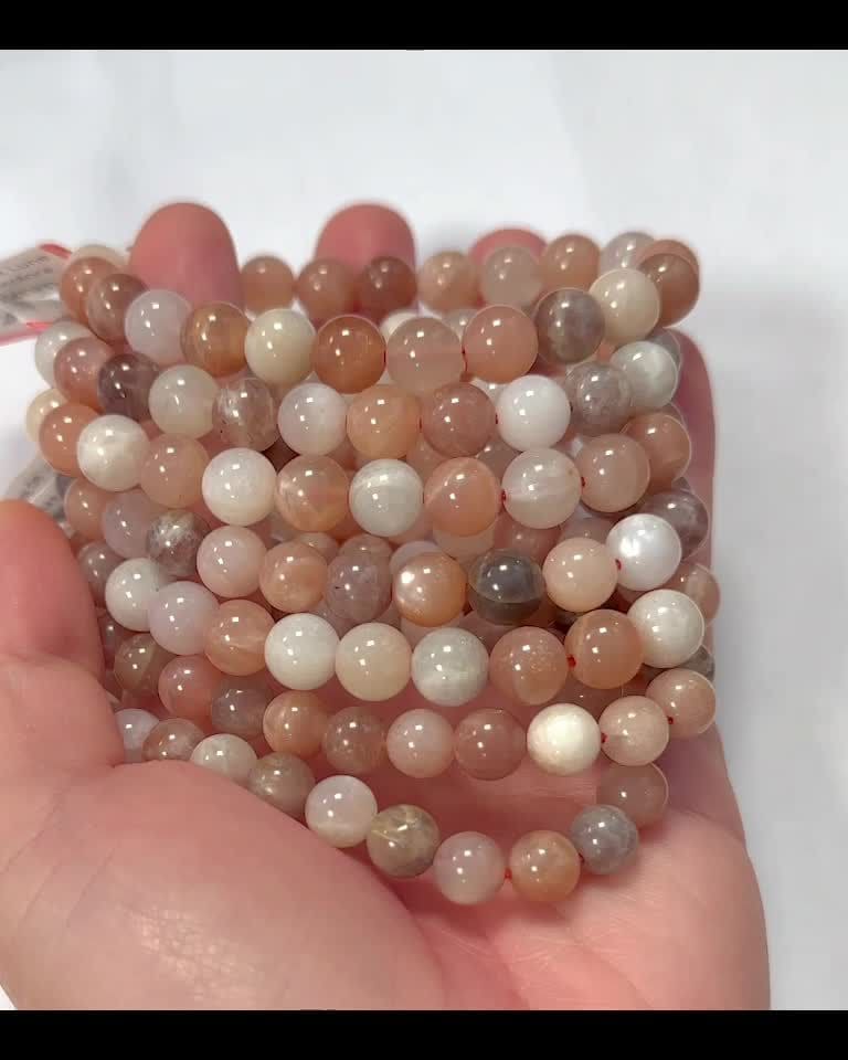 Multicolored Moonstone Bracelet AA beads 8mm