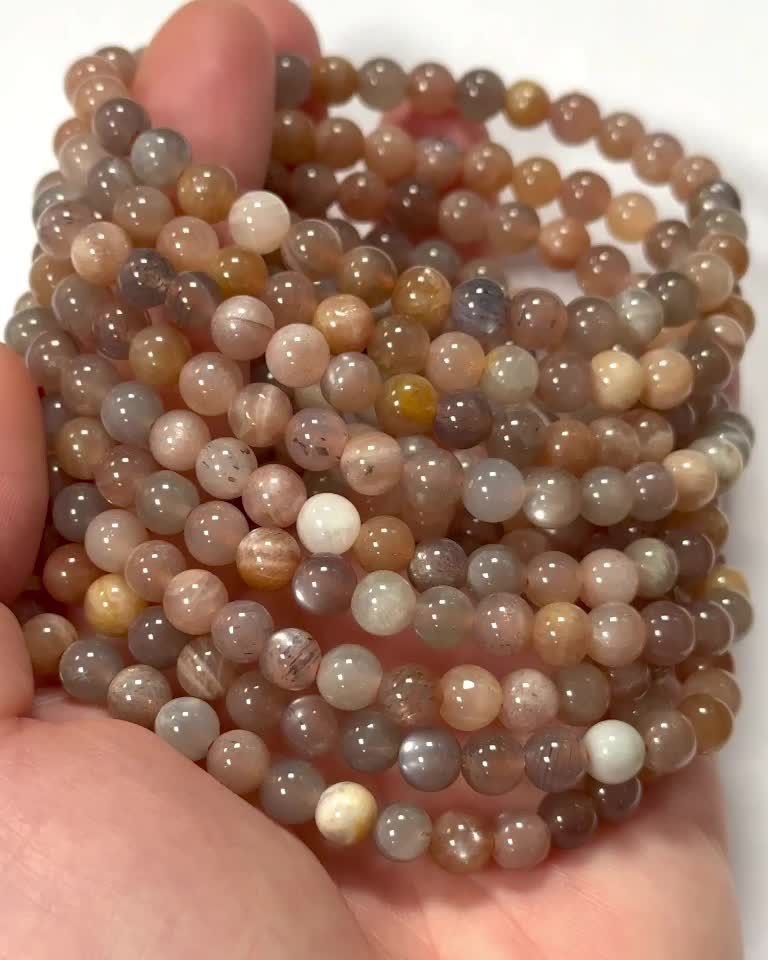 Moon stone Adular AA bracelet 6mm pearls