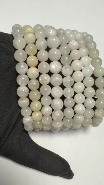 White Moonstone Peristerite Bracelet AB 7.5-8.5mm Beads