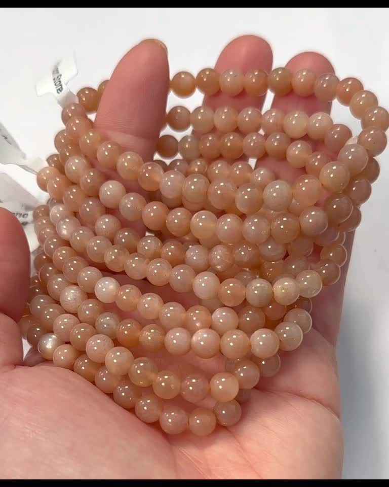 Pink Moonstone bracelet A 6mm beads