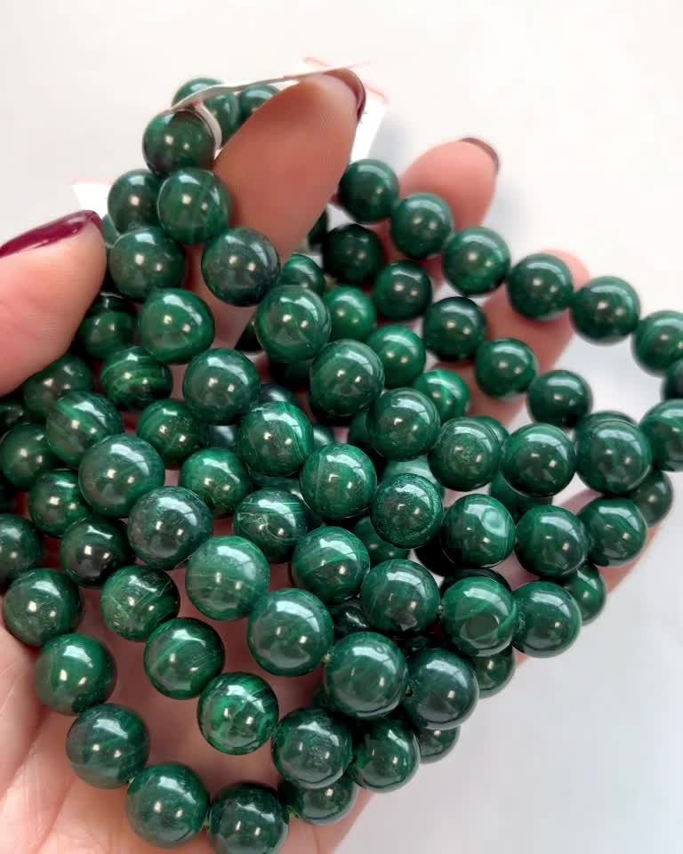 Malachite A 10mm pearls bracelet