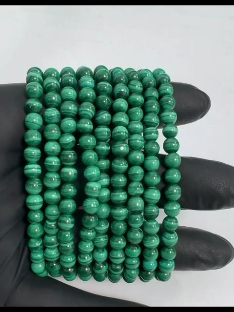 Bracelet Malachite Clear AAA beads 5-6mm