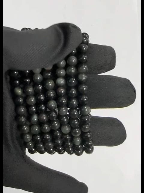 Obsidian Rainbow AA pearls bracelet 6mm