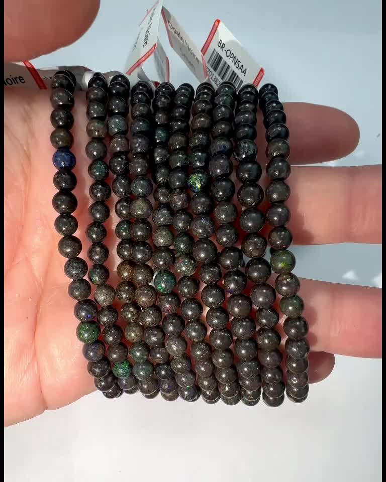 Black Opal Bracelet AA beads 4-5mm