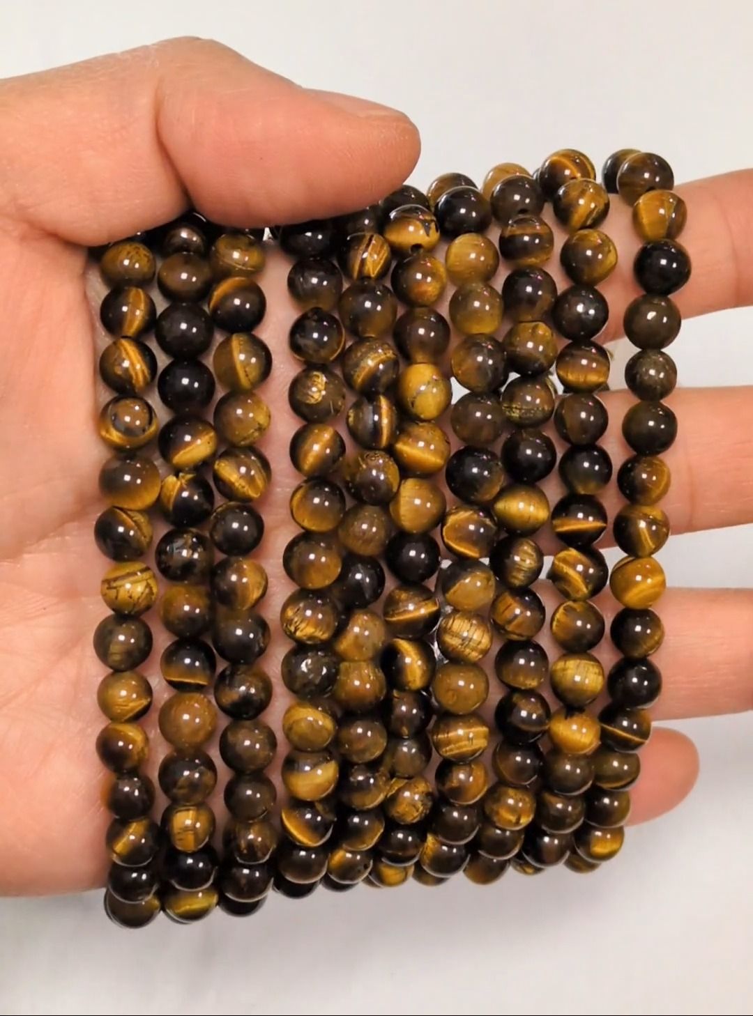 Tiger's eye A 6mm pearls bracelet