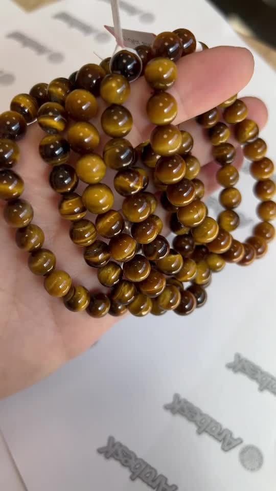 Tiger's eye AAA 8mm pearls bracelet