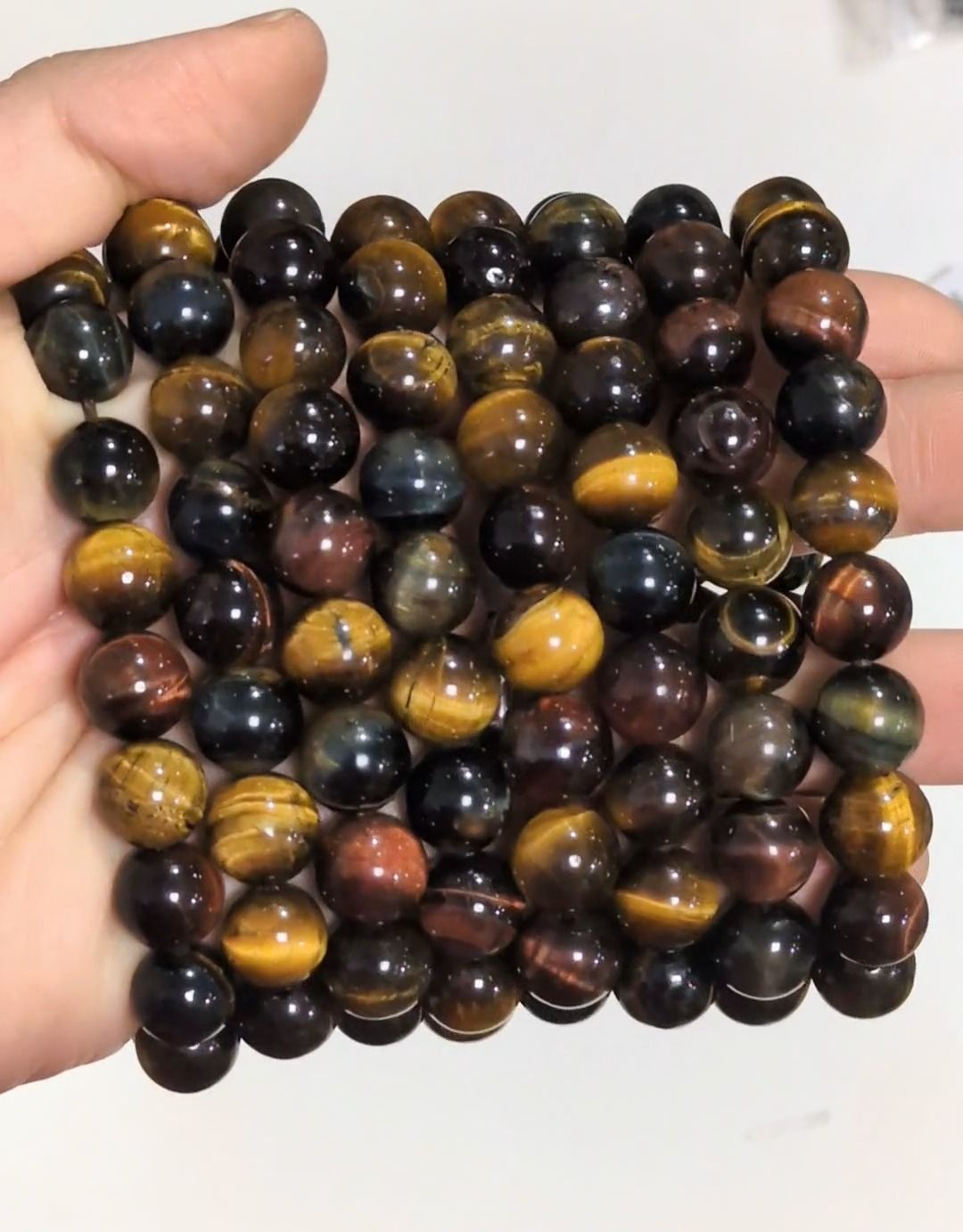 Tiger eye bracelet multi A beads 10mm