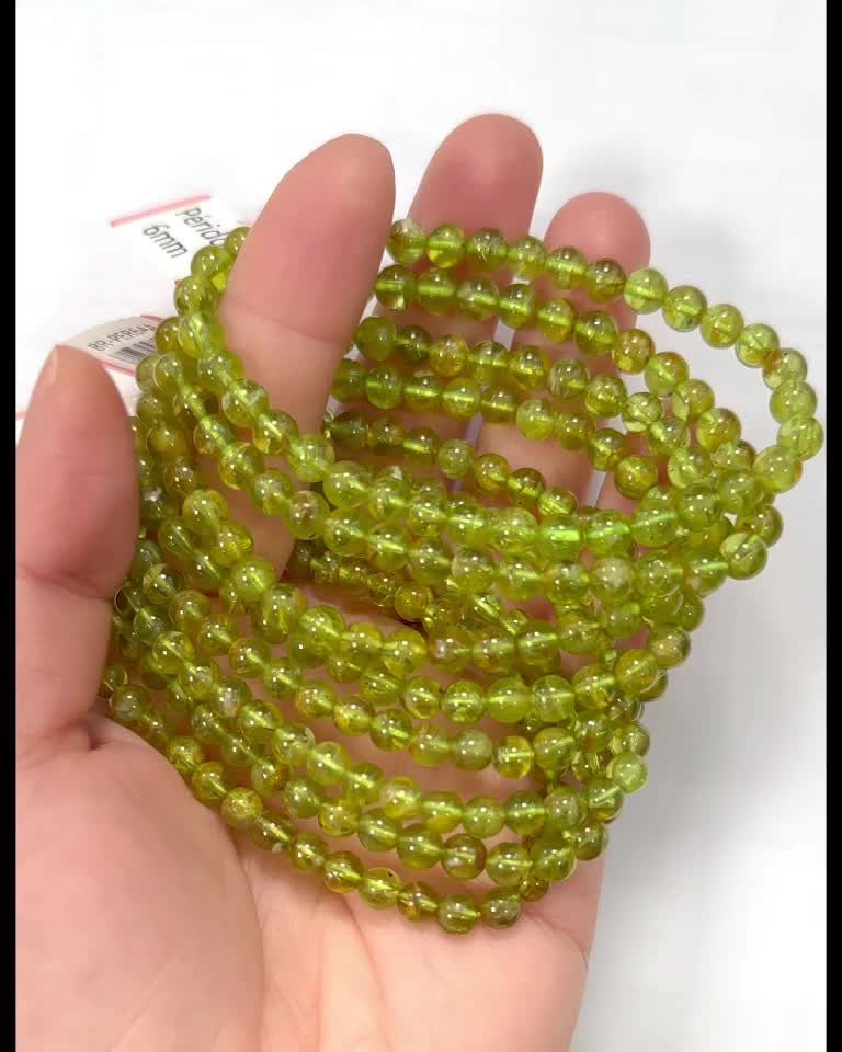 Peridot bracelet AA beads 5-6mm