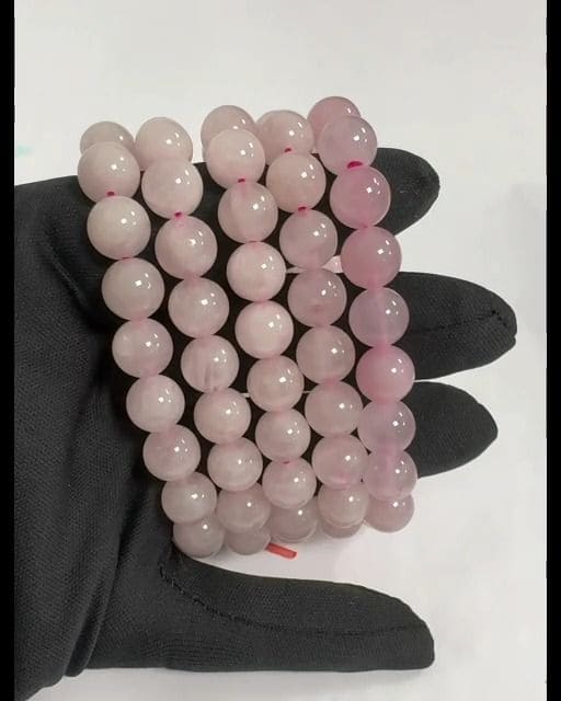 Rose quartz A 10mm pearls brace