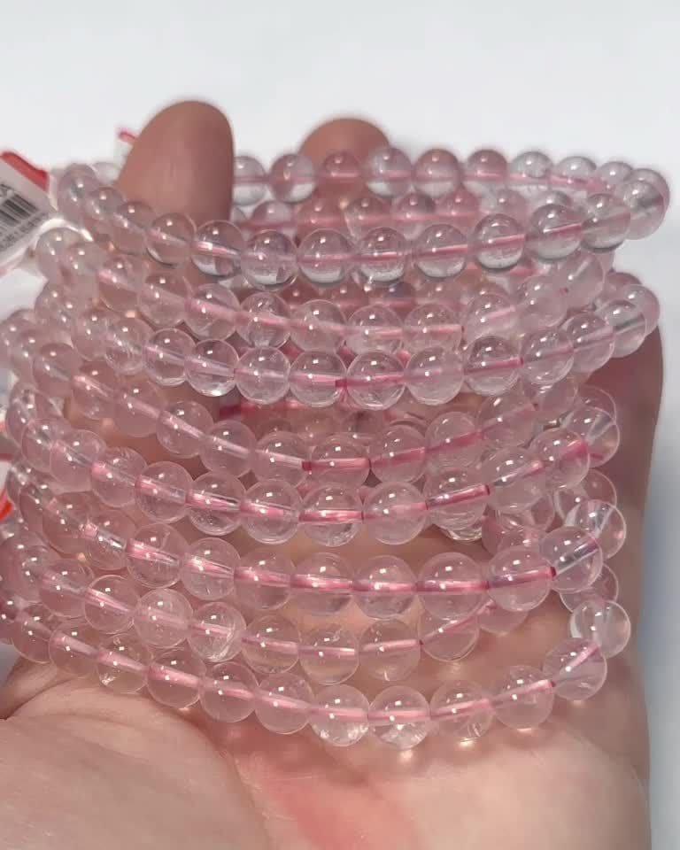 Bracelet Rose Quartz AA pearls 6-7mm