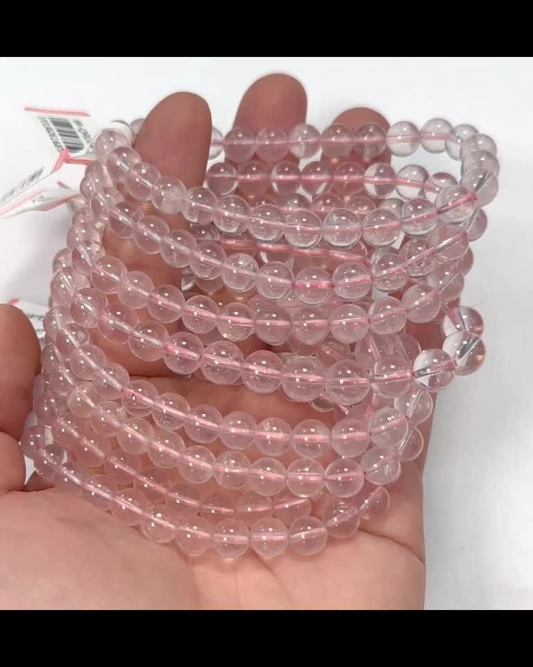 Bracelet Rose Quartz AAA pearls 6-7mm