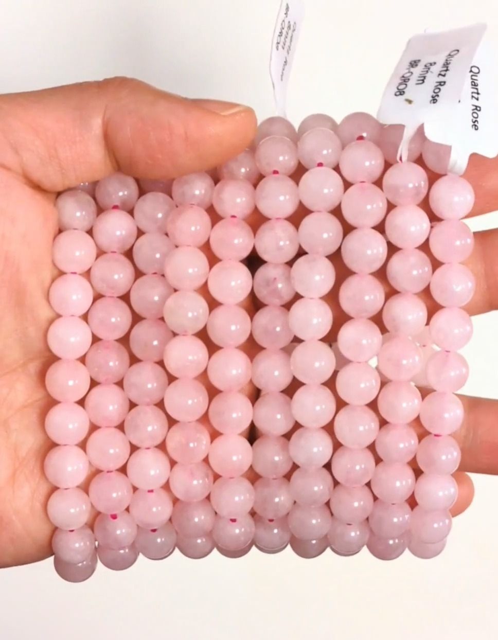 Bracelet Rose Quartz pearls 8mm
