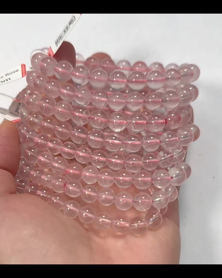 Bracelet Rose Quartz AA beads 7.5-8.5mm