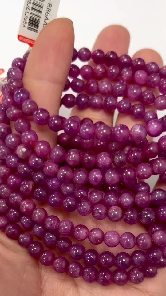 Ruby AAAA 6mm pearls bracelet