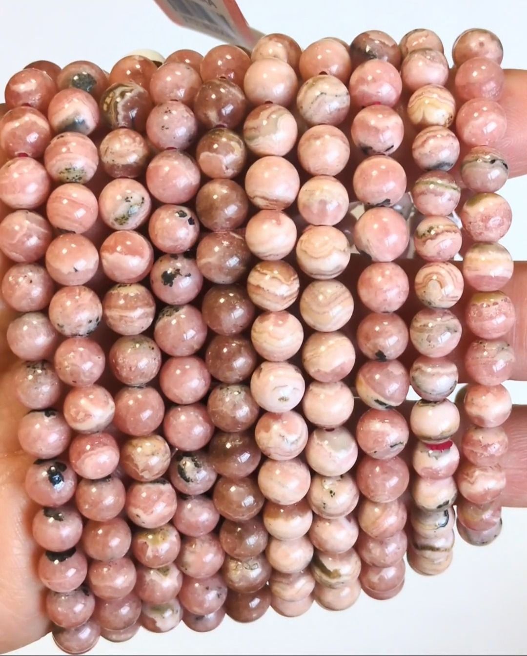 Argentinian Rhodochrosite bracelet AA beads 6-7mm