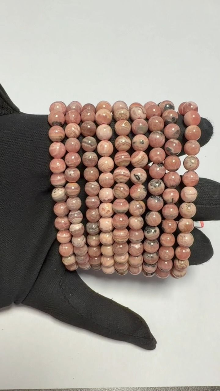 Argentinian Rhodochrosite Bracelet AA 6-7mm Beads