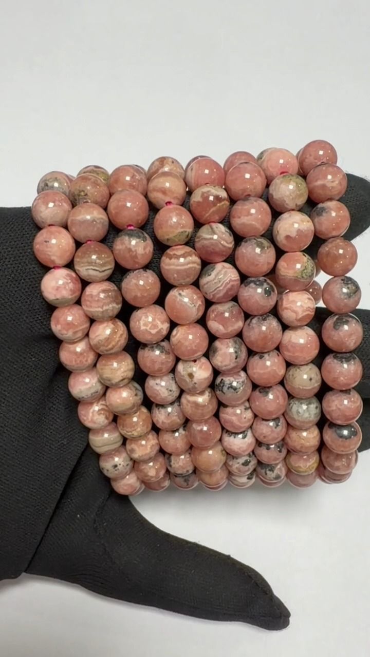 Argentinian Rhodochrosite Bracelet AA 7.5-8.5mm Beads